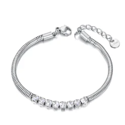 Anna K Jewelry - Armband Cubic Stål Klar