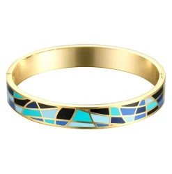 Anna K Jewelry - Armband Emalj Grafisk Blå