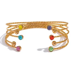 Anna K Jewelry - Armring Colorful Guld Mix