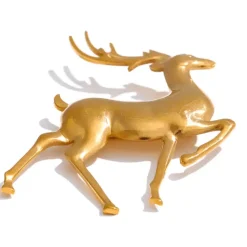 Anna K Jewelry - Brosch Plain Hjort Guld