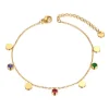 Anna K Jewelry - Fotlänk Colorful Guld Mix