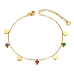 Anna K Jewelry - Fotlänk Colorful Guld Mix