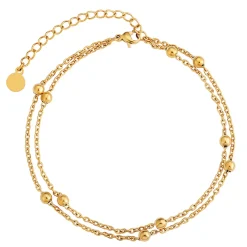 Anna K Jewelry - Fotlänk DBL Kulor Guld