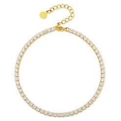 Anna K Jewelry - Fotlänk Kristall Tennis Guld