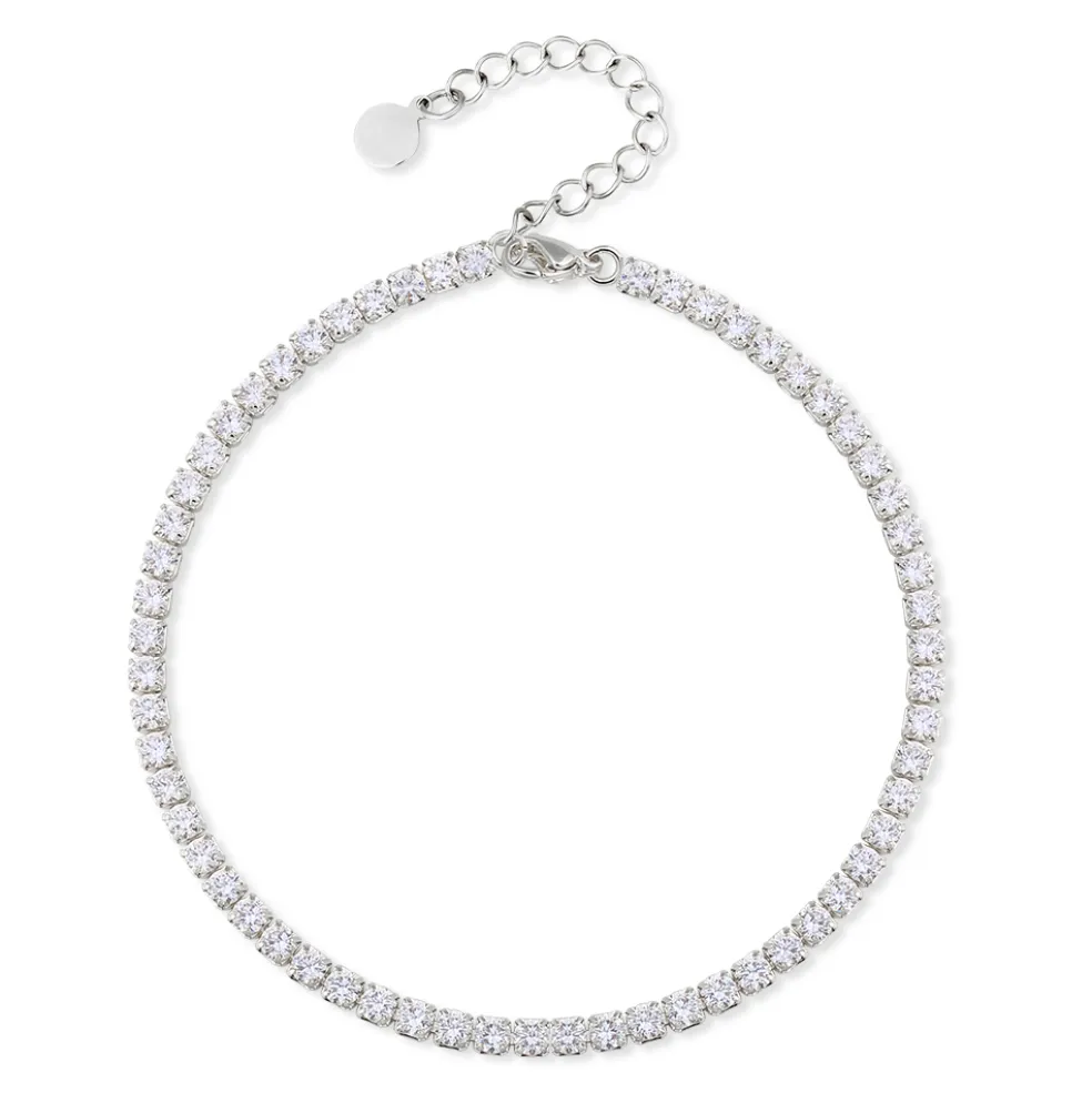 Anna K Jewelry - Fotlänk Kristall Tennis Stål