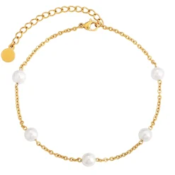 Anna K Jewelry - Fotlänk Pärlor Guld