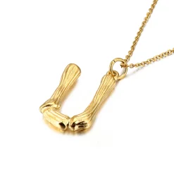 Anna K Jewelry - Halsband Bamboo U Guld