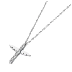 Anna K Jewelry - Halsband Wing Cross Stål