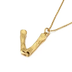 Anna K Jewelry - Halsband Bamboo V Guld