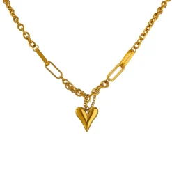 Anna K Jewelry - Halsband Steel My Heart Guld