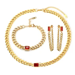 Anna K Jewelry - Halsband Holiday Chain Röd