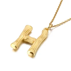 Anna K Jewelry - Halsband Bamboo H Guld