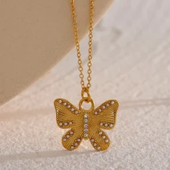 Anna K Jewelry - Halsband Fashion Pearl Butterfly