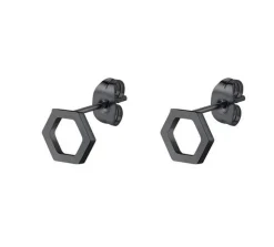 Anna K Jewelry - Örhängen Black Hexagon