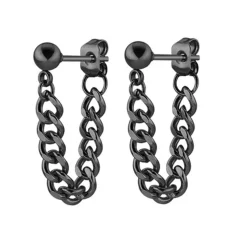 Anna K Jewelry - Örhängen Chain DBL Svart