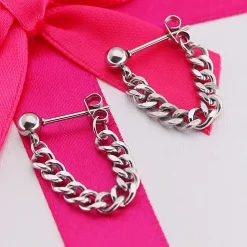 Anna K Jewelry - Örhängen Chain DBL Stål