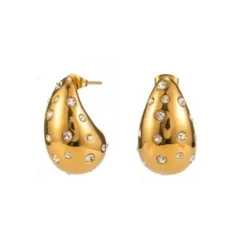 Anna K Jewelry - Örhängen Chunky Drop Crystal Guld