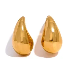 Anna K Jewelry - Örhängen Chunky Drop Plain Guld