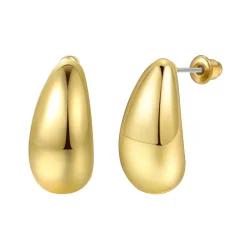 Anna K Jewelry - Örhängen Chunky Drop Plain Guld