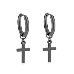 Anna K Jewelry - Örhängen Cross Svart