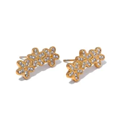 Anna K Jewelry - Örhängen Flowertrio Guld