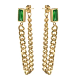 Anna K Jewelry - Örhängen Holiday Chain Grön