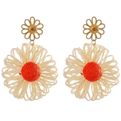 Anna K Jewelry - Örhängen Raffia Orange