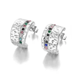 Anna K Jewelry - Örhängen Semicircle Stål Mix