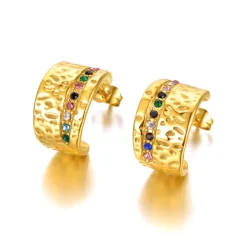 Anna K Jewelry - Örhängen Semicircle Guld Mix