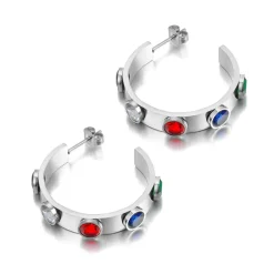 Anna K Jewelry - Örhängen Sparkling Round Stål Mix