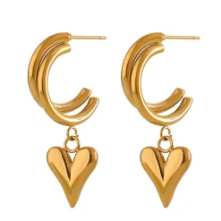 Anna K Jewelry - Örhängen Steel My Heart Guld