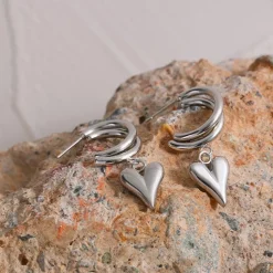 Anna K Jewelry - Örhängen Steel My Heart Stål