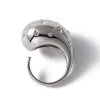 Anna K Jewelry - Ring Chunky Drop Crystal Stål