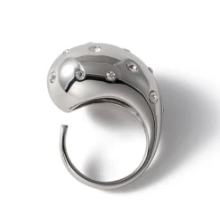 Anna K Jewelry - Ring Chunky Drop Crystal Stål