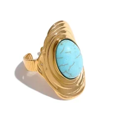 Anna K Jewelry - Ring Fashion Turquoise Hyperbole