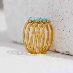 Anna K Jewelry - Ring Fashion Turquoise Boho
