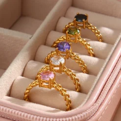 Anna K Jewelry - Ring Open Barcelona Grön