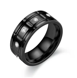 Anna K Jewelry - Ring Ten Diamonds Svart