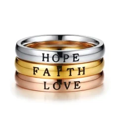 Anna K Jewelry - Ring Trio Words