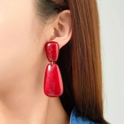 Belle Miss Paris - Clipsörhängen Edmee Röd