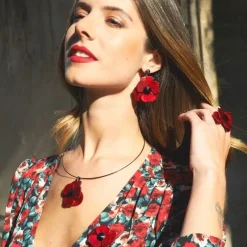 Belle Miss Paris - Örhängen Lale Röd