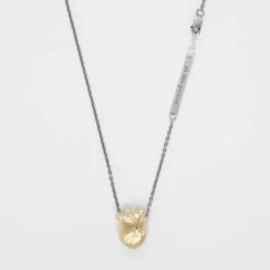 Björg Jewellery - Halsband Anatomiskt Hjärta Medium Kort Svart Guld