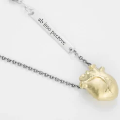 Björg Jewellery - Halsband Anatomiskt Hjärta Medium Kort Svart Guld