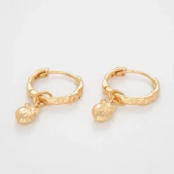 Björg Jewellery - Örhängen Anatomiskt Hjärta Hoop Guld