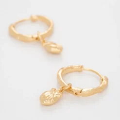 Björg Jewellery - Örhängen Anatomiskt Hjärta Hoop Guld