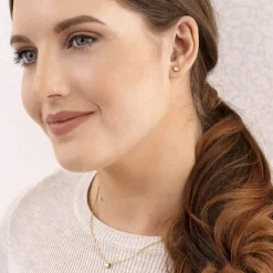 Blomdahl - Örhängen Bezel Titan Guld Klar