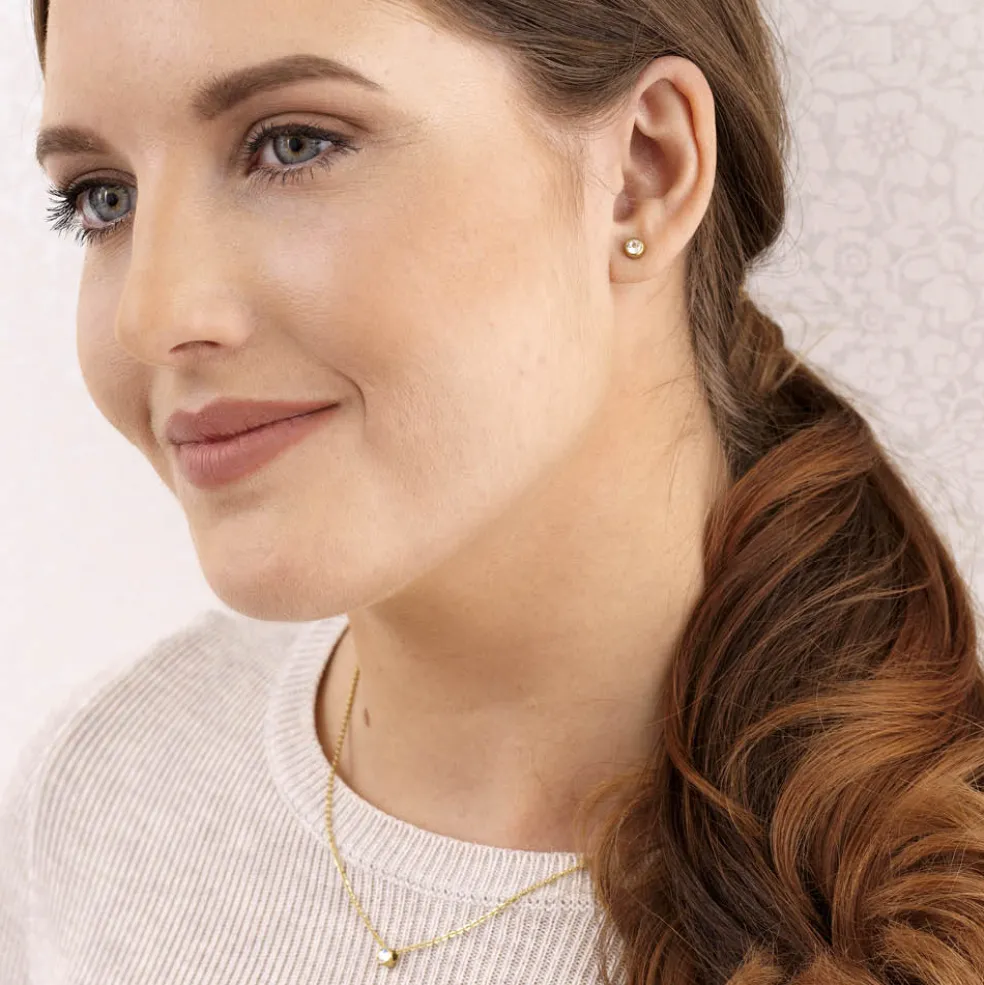 Blomdahl - Örhängen Bezel Titan Guld Klar