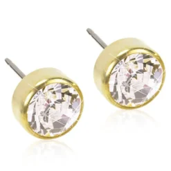 Blomdahl - Örhängen Bezel Titan Guld Klar