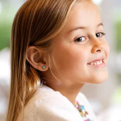 Blomdahl - Örhängen Bezel Titan Silver Turkose