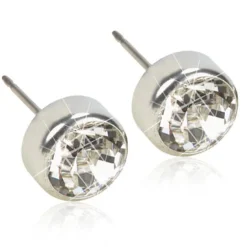 Blomdahl - Örhängen Bezel Titan Silver Klar